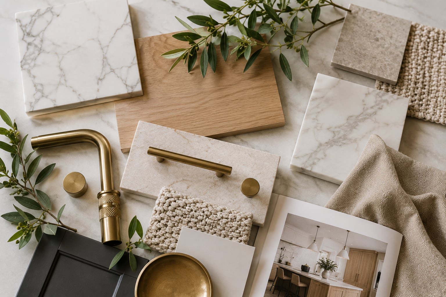 Curated finish and material samples